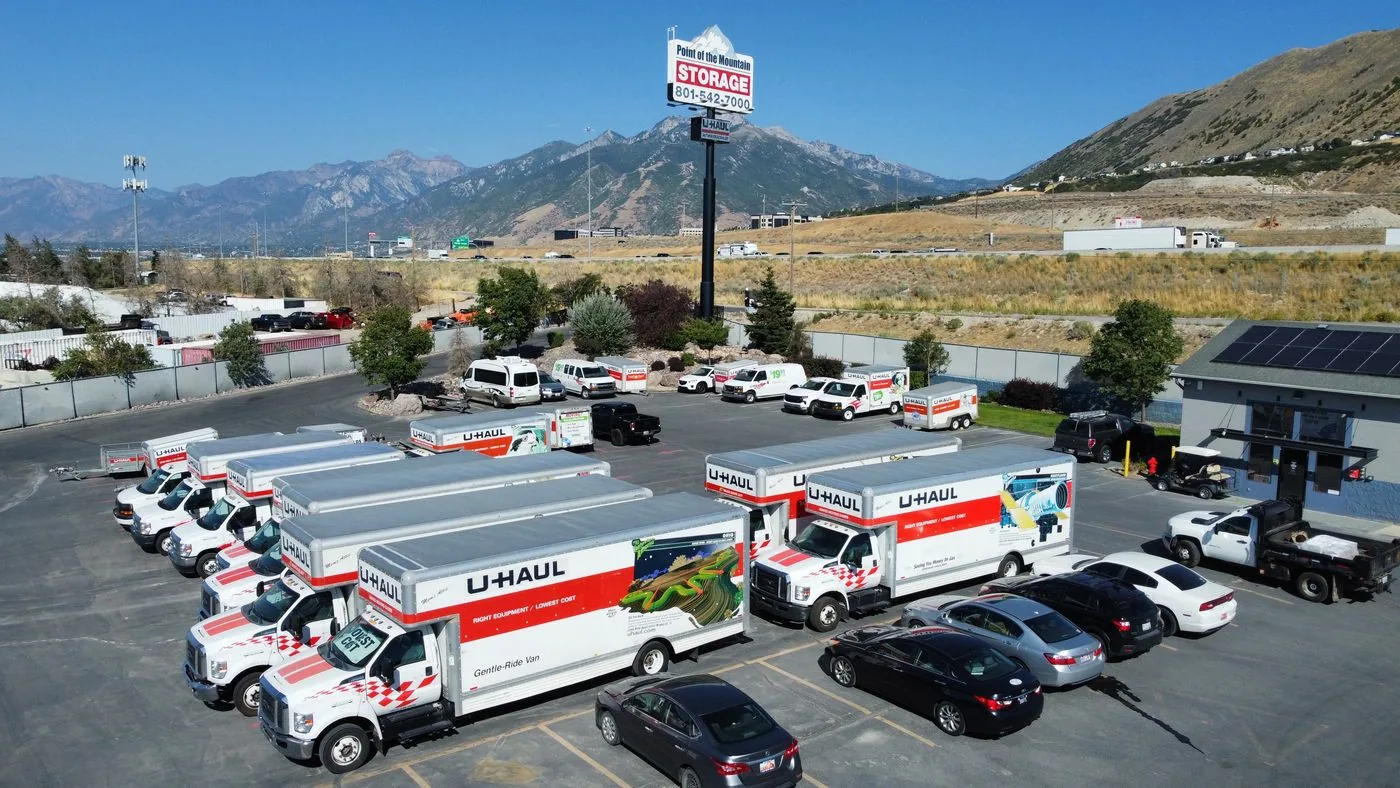 Point of the Mountain entrance with U-Haul sign